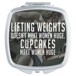 Lifting vs Cupcakes Make Women Huge - Funny Gym Mirror For Makeup