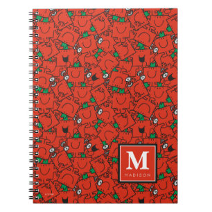 Lifting Weights Red Green Pattern   Add Your Name Notebook