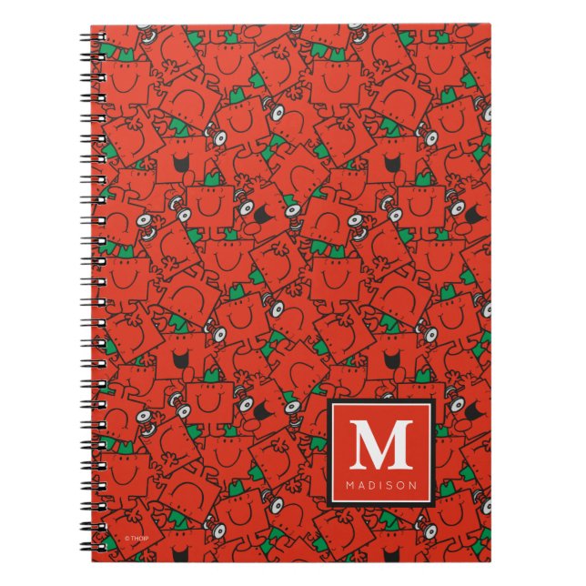 Lifting Weights Red Green Pattern | Add Your Name Notebook (Front)