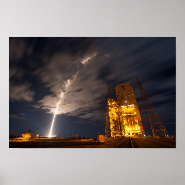Liftoff of Cygnus Cargo Ship, on Mission to ISS Poster (Front)
