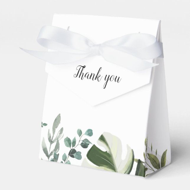 LIFY Botanical Eucalyptus Leaves Wedding Favor Boxes (Front Side)