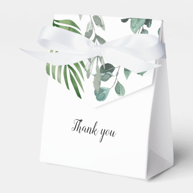 LIFY Botanical Eucalyptus Leaves Wedding Favor Boxes (Front Side)