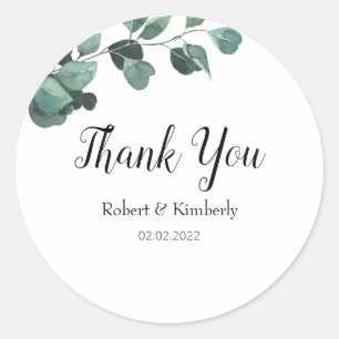 LIFY Botanical Eucalyptus Leaves Wedding Label