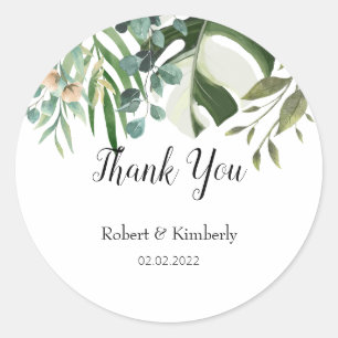 LIFY Botanical Eucalyptus Leaves Wedding Label