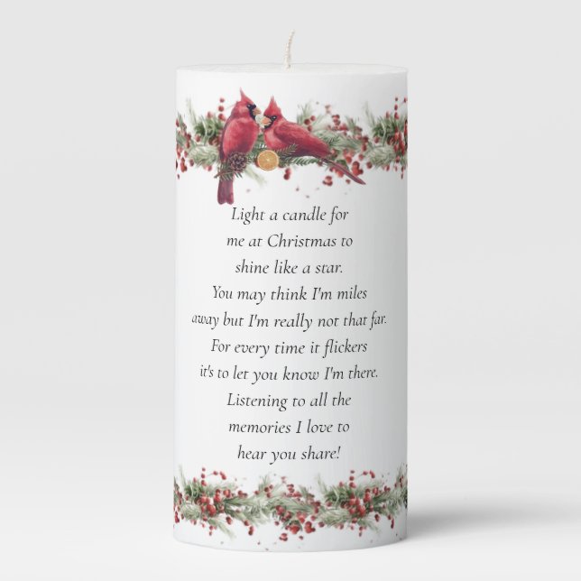 Light A Candle For Me At Christmas Memorial Candle (Front)
