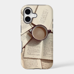 Light Academia Aesthetic coffee and books iPhone 17 Case