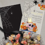 Light Academia Floral Halloween Skull Crown Spider Foil Invitation<br><div class="desc">This fun Cottagecore Halloween design features real foil gold accents and was created using my original mixed media art of a pale pink gothic skull with a faux gold crown surrounded by hand painted abstract watercolor florals in warm fall hues of yellows and oranges with a hint of navy blue....</div>