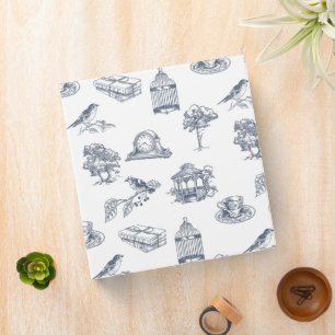 Light Academia Pattern Bookish 3 Ring Binder