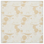Light Airy Seashells Pattern on White Fabric