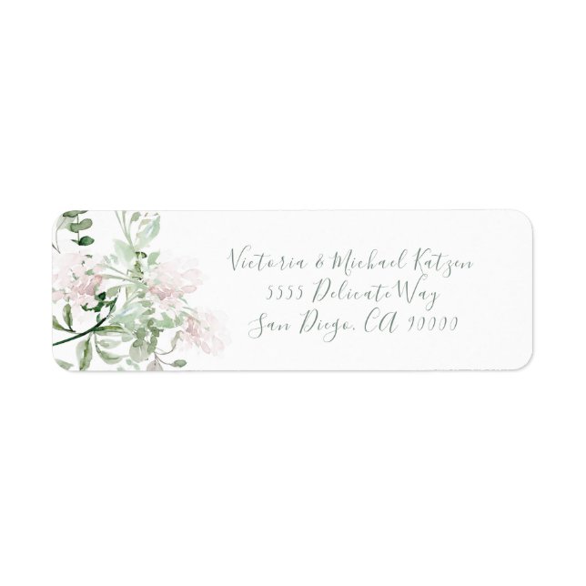 Light & Airy watercolor floral Label (Front)