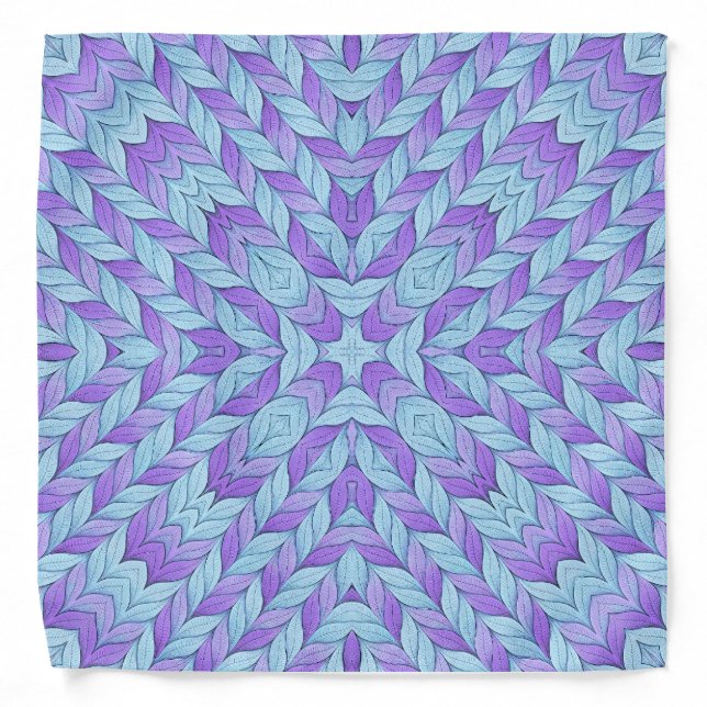 Light Amethyst and Pale Aqua Pattern Bandana (Front)