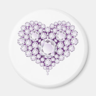 Light Amethyst Heart Gems Magnet