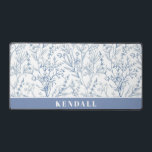 Light and Airy Blue and White Floral Desk Mat<br><div class="desc">These elegant desk mats include a beautiful light blue and white floral design perfect for offices and craft rooms. Add a name using the personalization feature.</div>