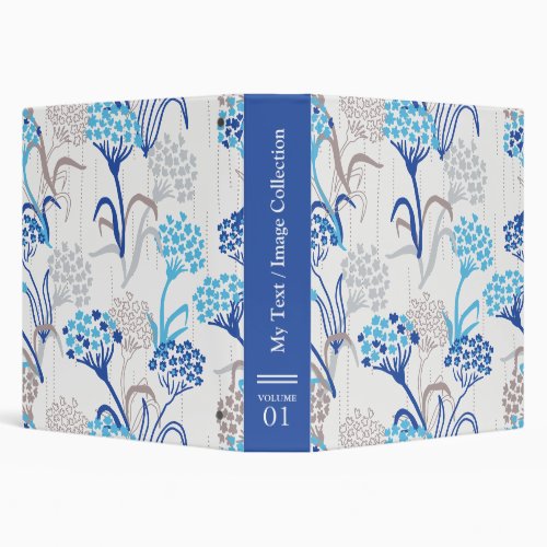 Light and Airy Hydrangea Floral Pattern 3 Ring Binder