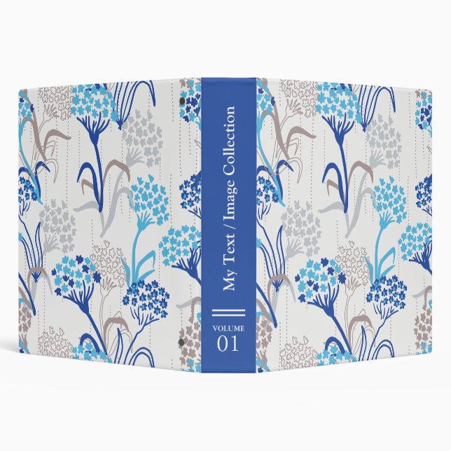 Light and Airy Hydrangea Floral Pattern 3 Ring Binder (Background)