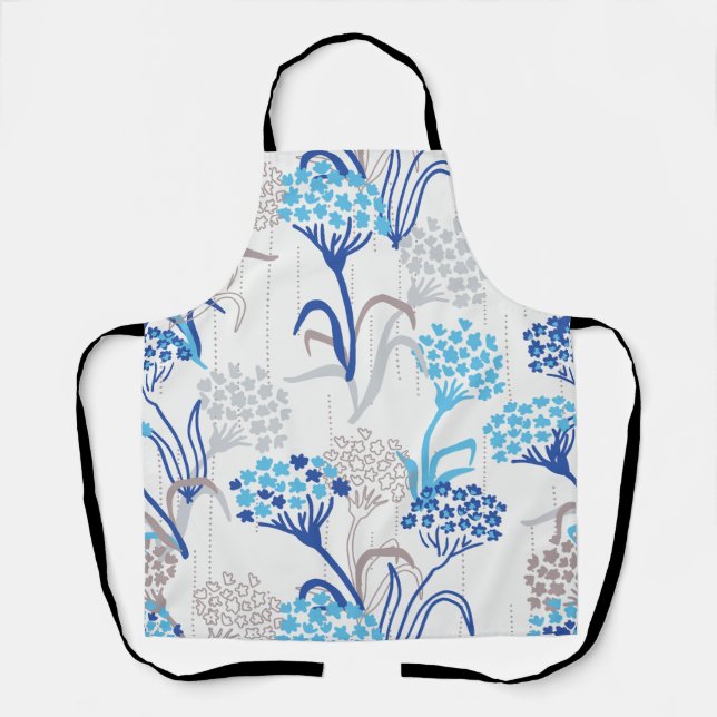 Light and Airy Hydrangea Floral Pattern Apron (Front)
