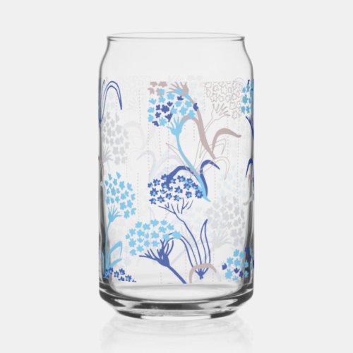 Light and Airy Hydrangea Floral Pattern Can Glass