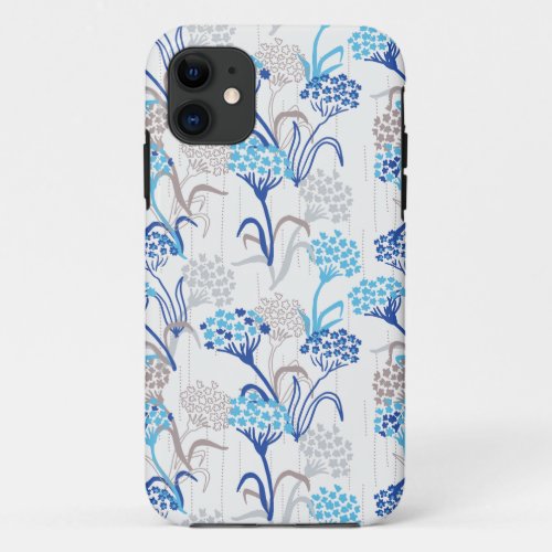 Light and Airy Hydrangea Floral Pattern iPhone 11 Case