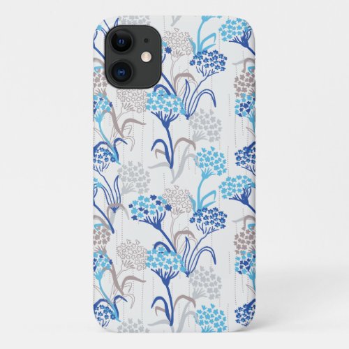 Light and Airy Hydrangea Floral Pattern iPhone 11 Case
