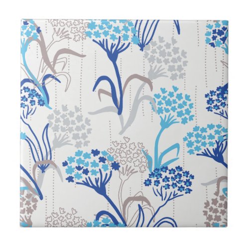 Light and Airy Hydrangea Floral Pattern Ceramic Tile