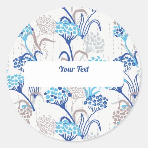 Light and Airy Hydrangea Floral Pattern Classic Round Sticker