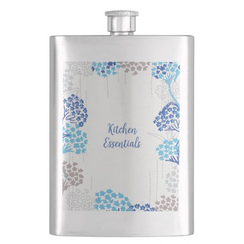 Light and Airy Hydrangea Floral Pattern Flask