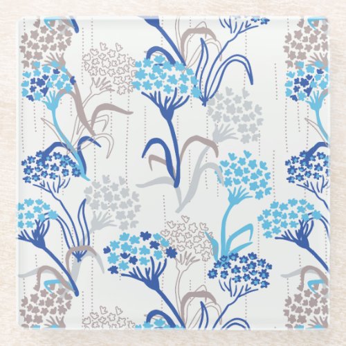 Light and Airy Hydrangea Floral Pattern Glass Coaster