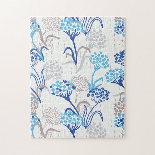 Light and Airy Hydrangea Floral Pattern Jigsaw Puzzle