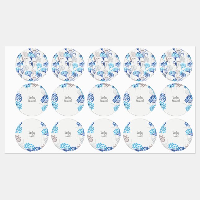 Light and Airy Hydrangea Floral Pattern Labels (Sheet)