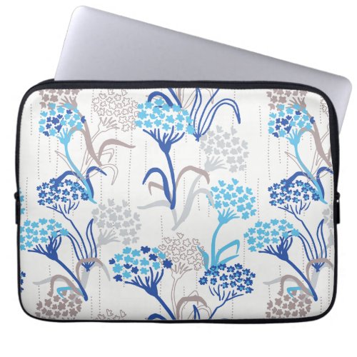 Light and Airy Hydrangea Floral Pattern Laptop Sleeve