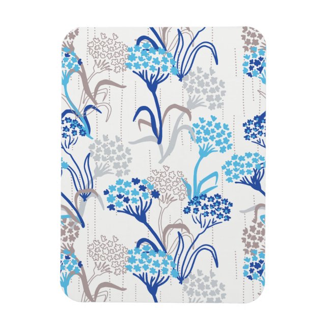 Light and Airy Hydrangea Floral Pattern Magnet (Vertical)