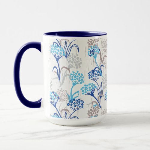 Light and Airy Hydrangea Floral Pattern Mug