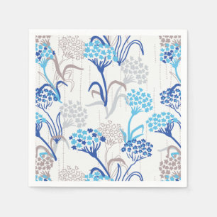 Light and Airy Hydrangea Floral Pattern Napkins