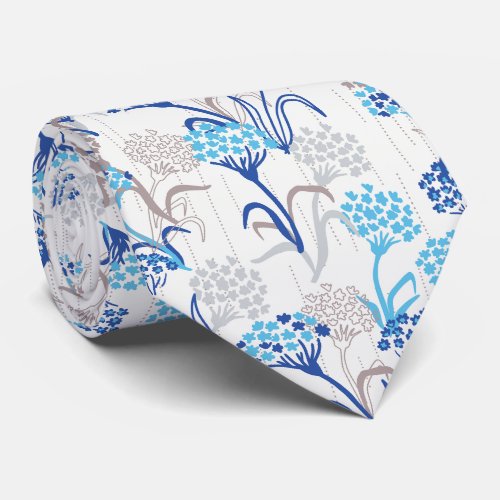 Light and Airy Hydrangea Floral Pattern Neck Tie