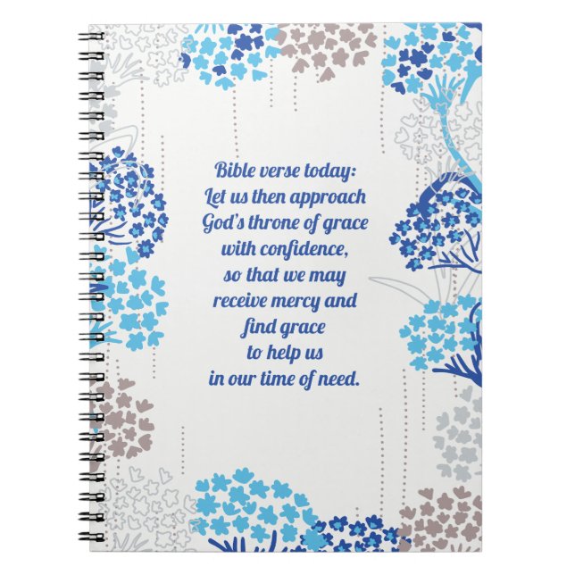 Light and Airy Hydrangea Floral Pattern Notebook (Front)