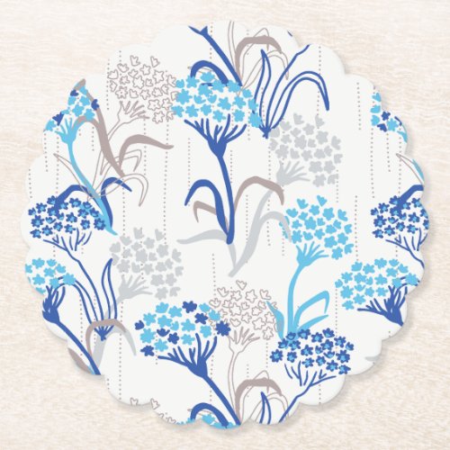 Light and Airy Hydrangea Floral Pattern Paper Coaster