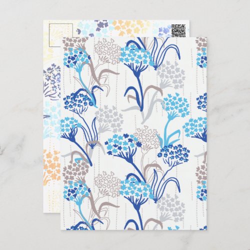 Light and Airy Hydrangea Floral Pattern Postcard