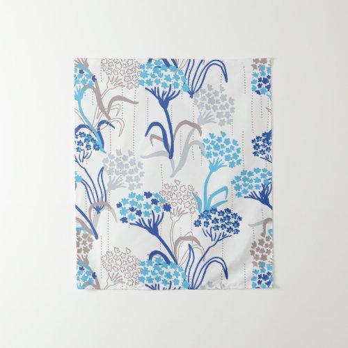 Light and Airy Hydrangea Floral Pattern Tapestry