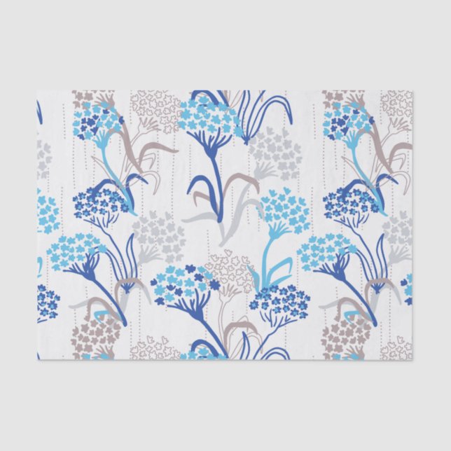 Light and Airy Hydrangea Floral Pattern Tissue Paper (Front)