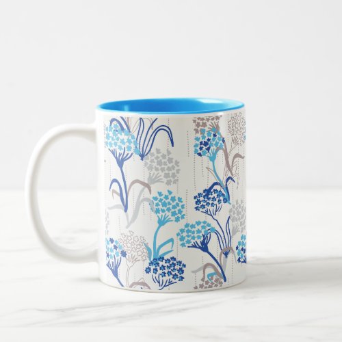 Light and Airy Hydrangea Floral Pattern Two_Tone Coffee Mug