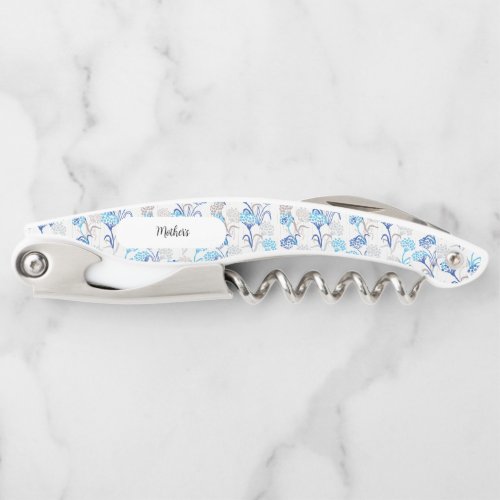 Light and Airy Hydrangea Floral Pattern Waiters Corkscrew