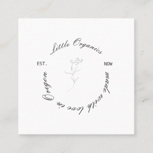 Light and Airy Modern Organic Your Logo Custom Square Business Card