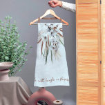 Light and Airy Watercolor Floral Flowers Quote Apron<br><div class="desc">A beautifully light and airy watercolor floral bouquet in pale beige, off-white and gold cascades from the top of this nature inspired design. It has a timeless quote by Emerson: "The world laughs in flowers." This apron makes a wonderful choice for gardeners and those who enjoy being in nature. It's...</div>