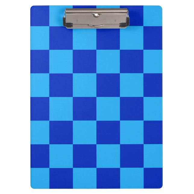 Light and Dark Blue Checker Design  Clipboard (Front)