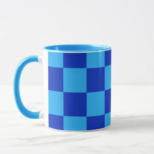 Light and Dark Blue Checker Design Mug