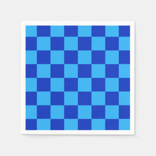 Light and Dark Blue Checker Design Napkins