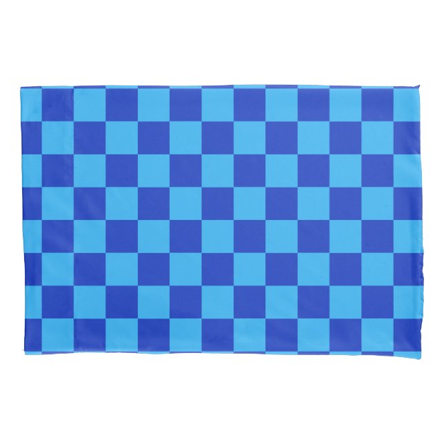 Light and Dark Blue Checker Design  Pillow Case (Front)
