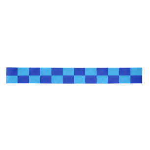 Light and Dark Blue Checker Design  Satin Ribbon