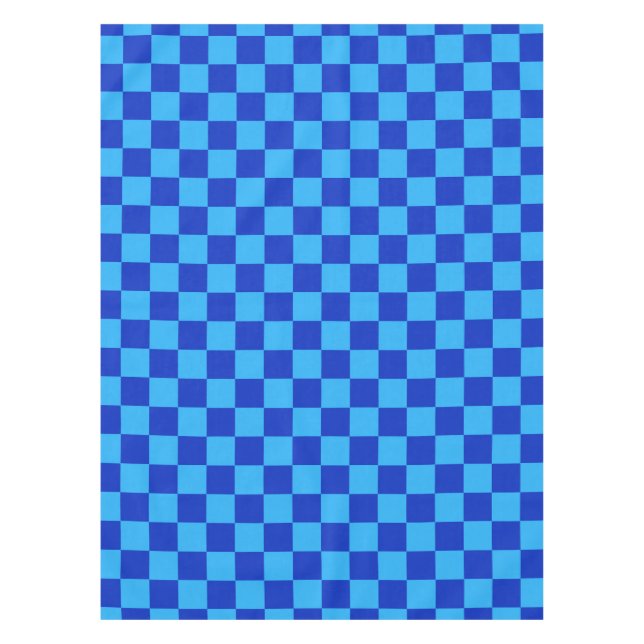 Light and Dark Blue Checker Design  Tablecloth (Front)