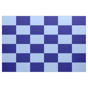 Light and Dark Blue Checkered Rectangles Pattern Fabric